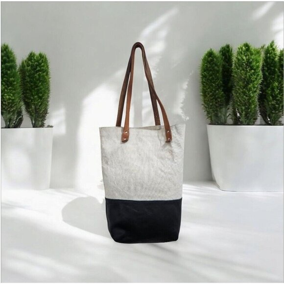 24b Fleabags Custom Flea Bag Leather And Canvas Tote Bag - Picture 13 of 14